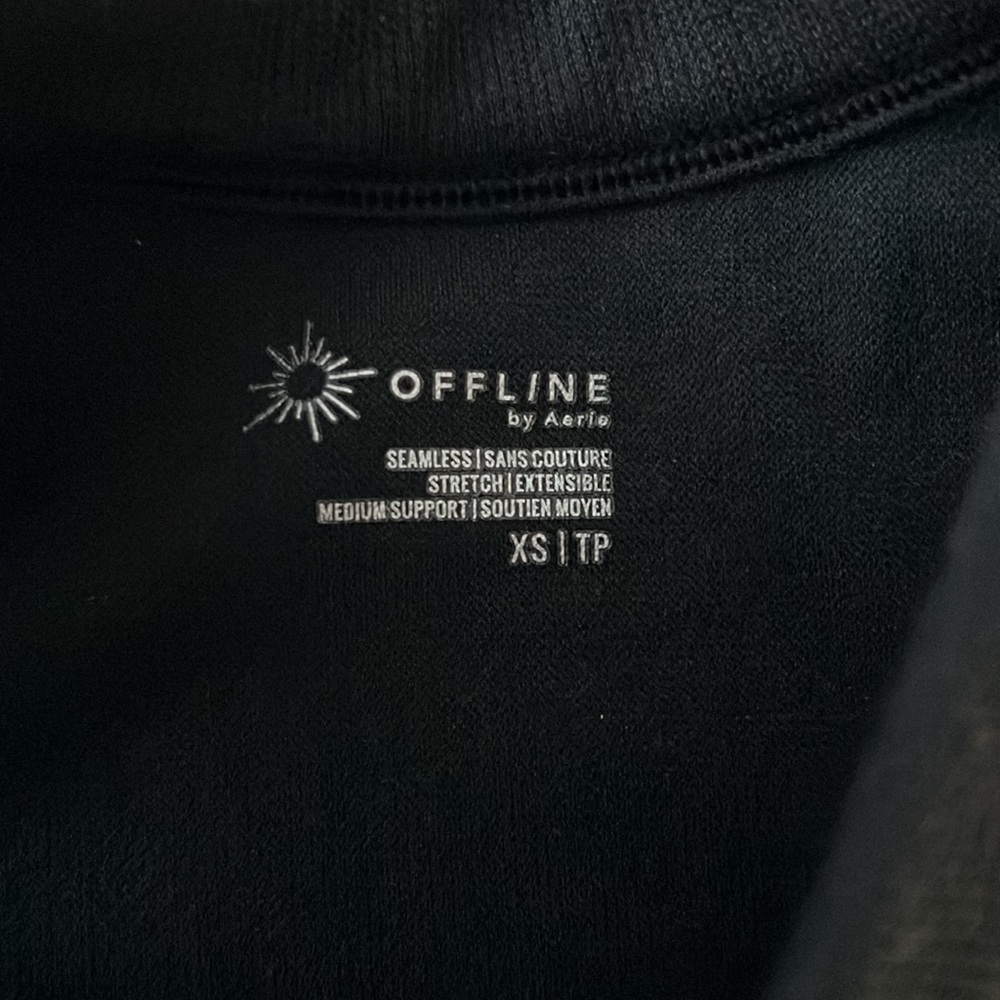 Offline by Aerie Black Cropped Seamless Tank - Picture 2 of 3